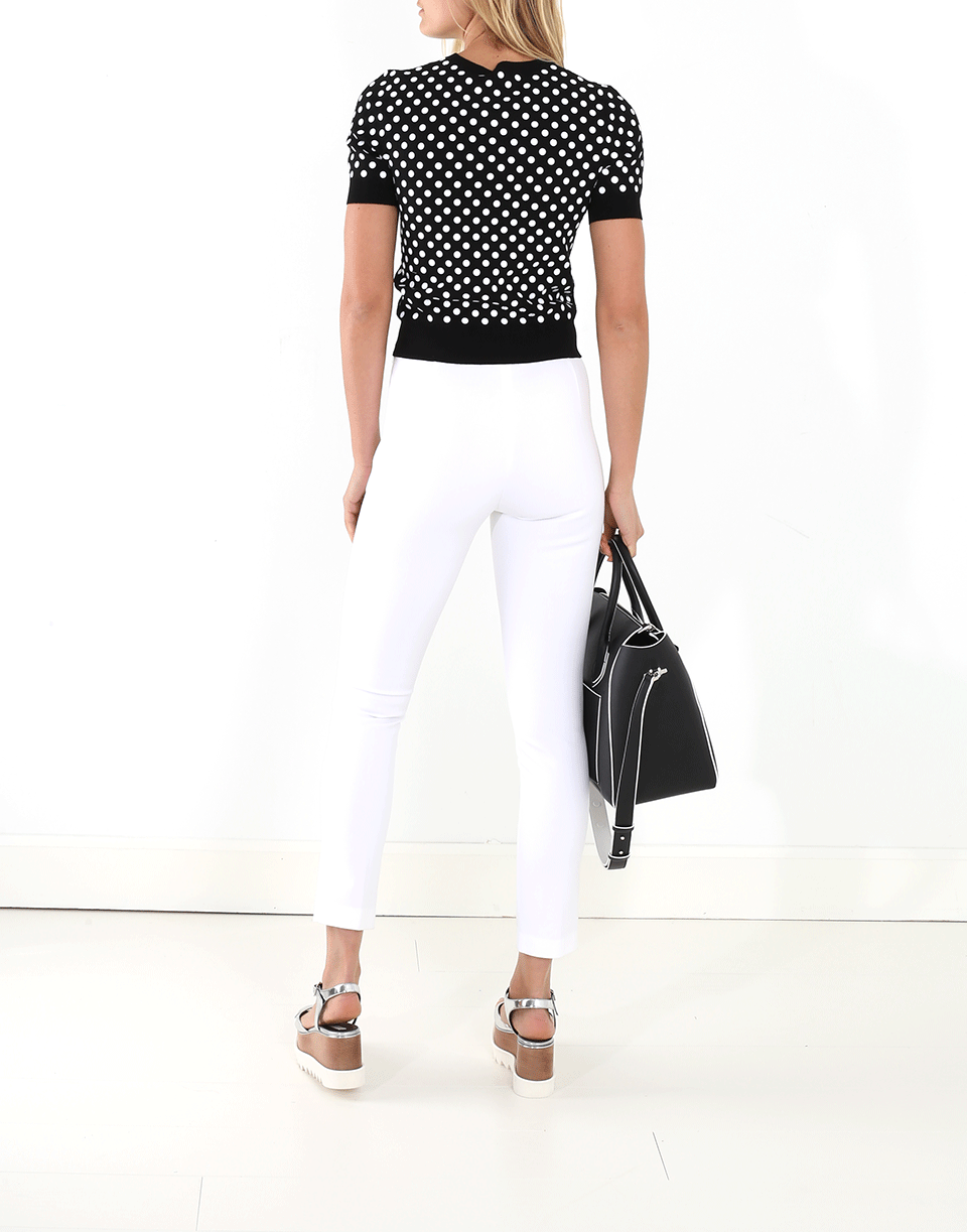MICHAEL KORS-Embroidered Polka Dot Knit Top-