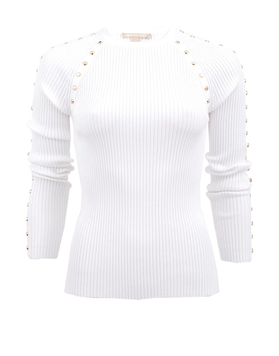 MICHAEL KORS-Long Sleeve Studded Raglan Crew-