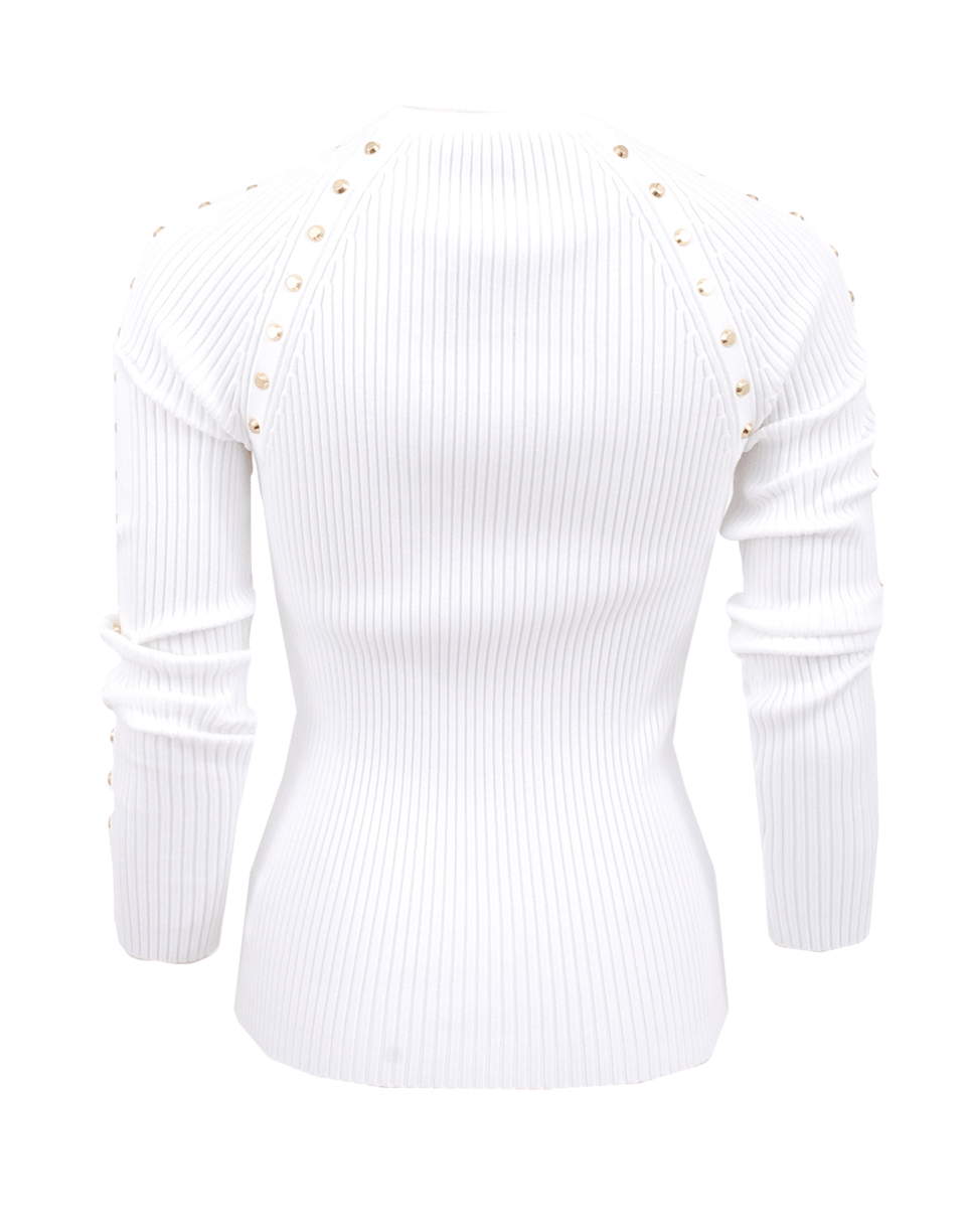 MICHAEL KORS-Long Sleeve Studded Raglan Crew-
