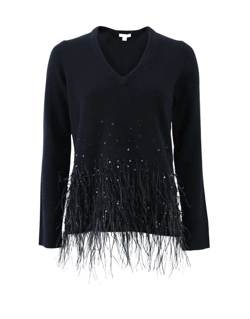 MICHAEL KORS-Ostrich Feather Pullover-