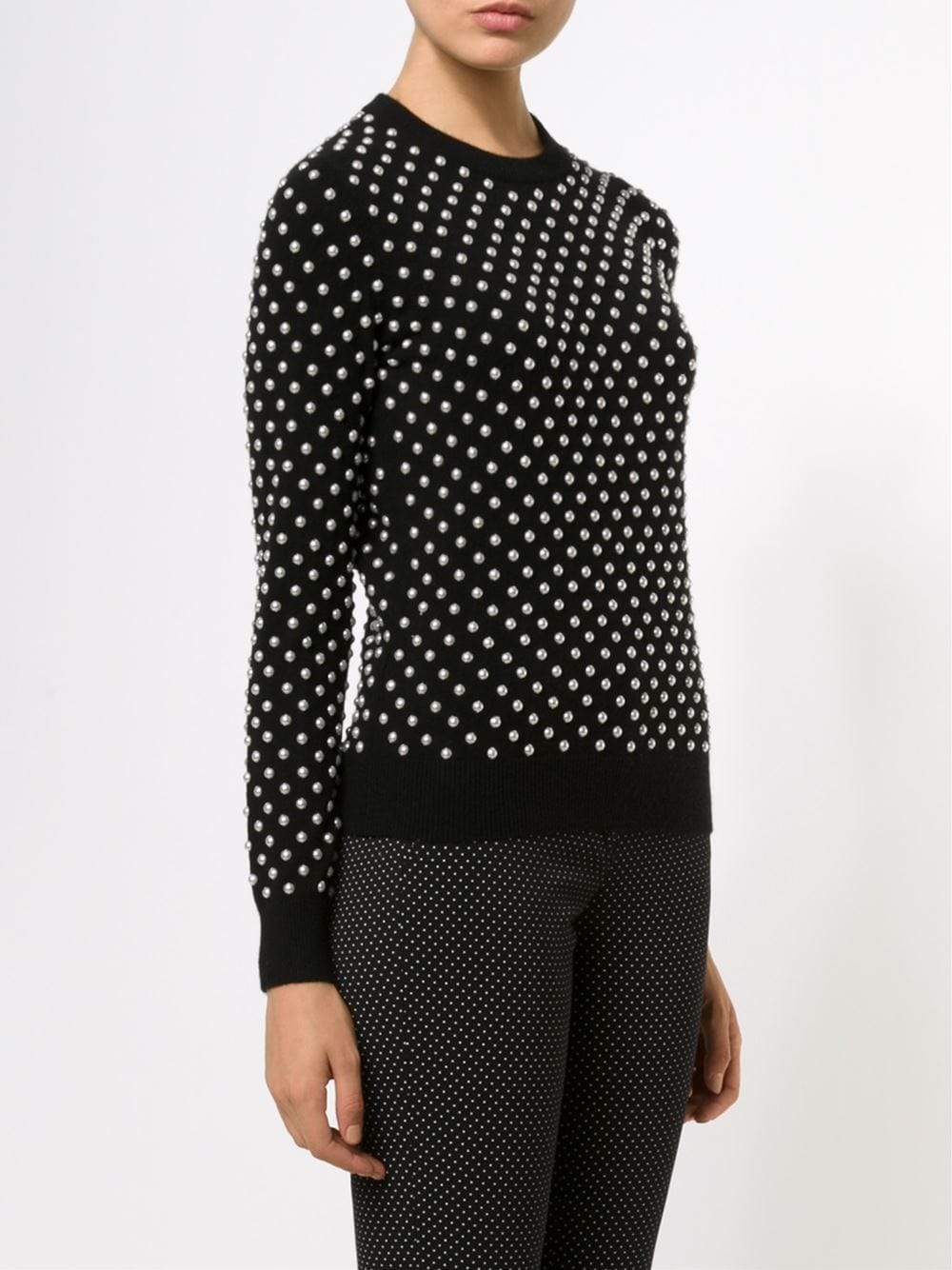 MICHAEL KORS-Pearl Hand-Embroidered Sweater-