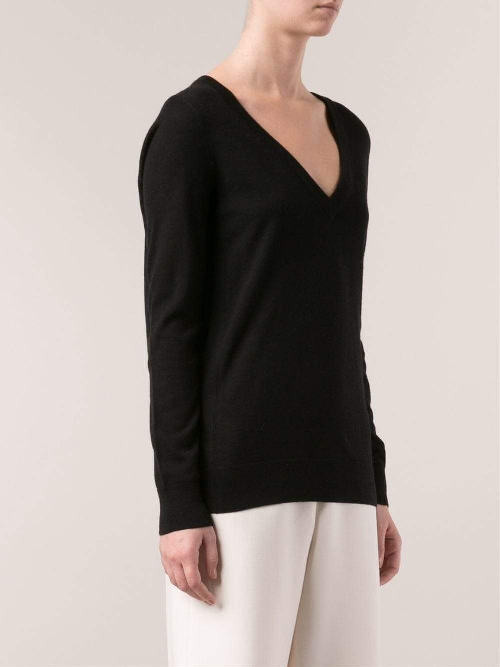 MICHAEL KORS-Reverse Cowl V-Neck-