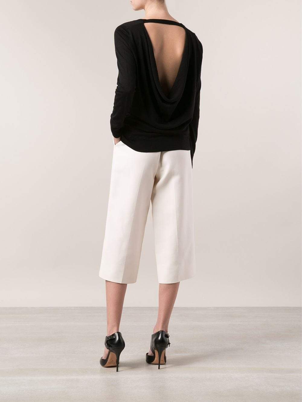 MICHAEL KORS-Reverse Cowl V-Neck-
