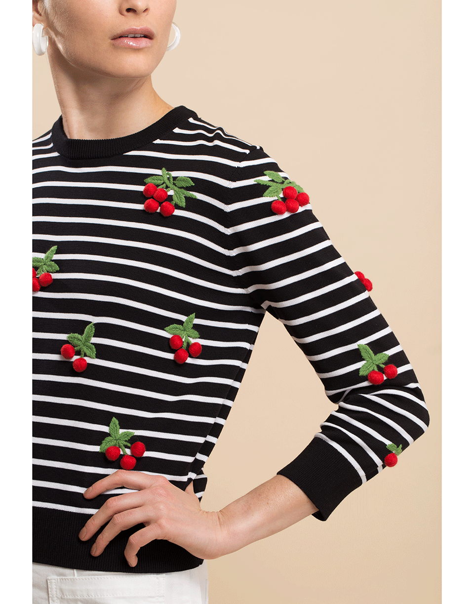 MICHAEL KORS-Cherry Embellished Pullover Sweater-