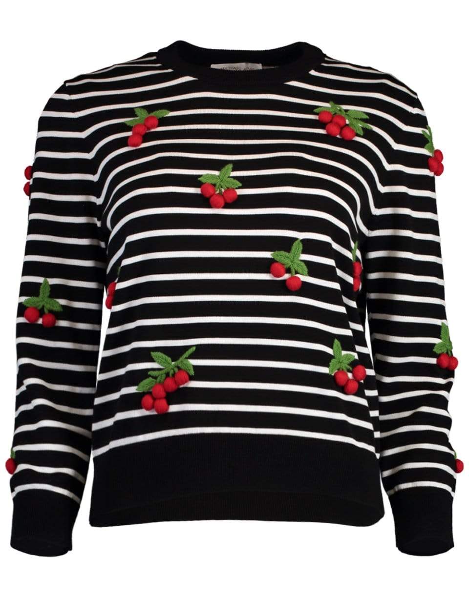 MICHAEL KORS-Cherry Embellished Pullover Sweater-