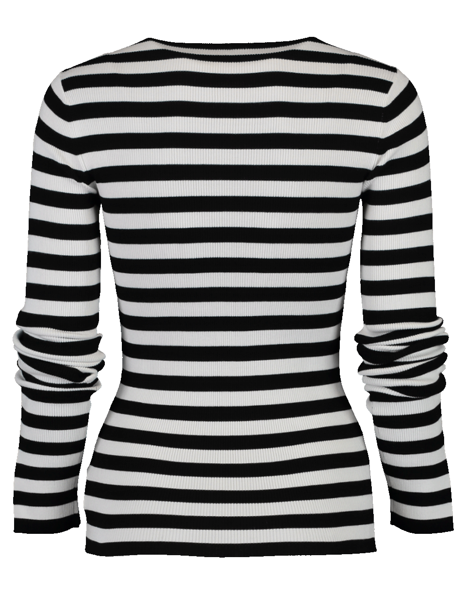 MICHAEL KORS-Slit Sleeve Striped Top-