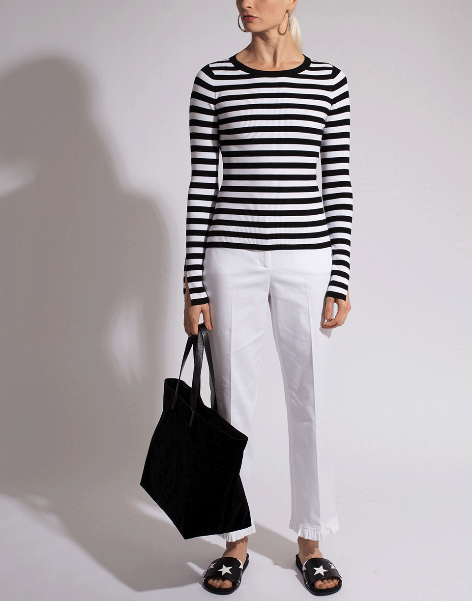MICHAEL KORS-Slit Sleeve Striped Top-