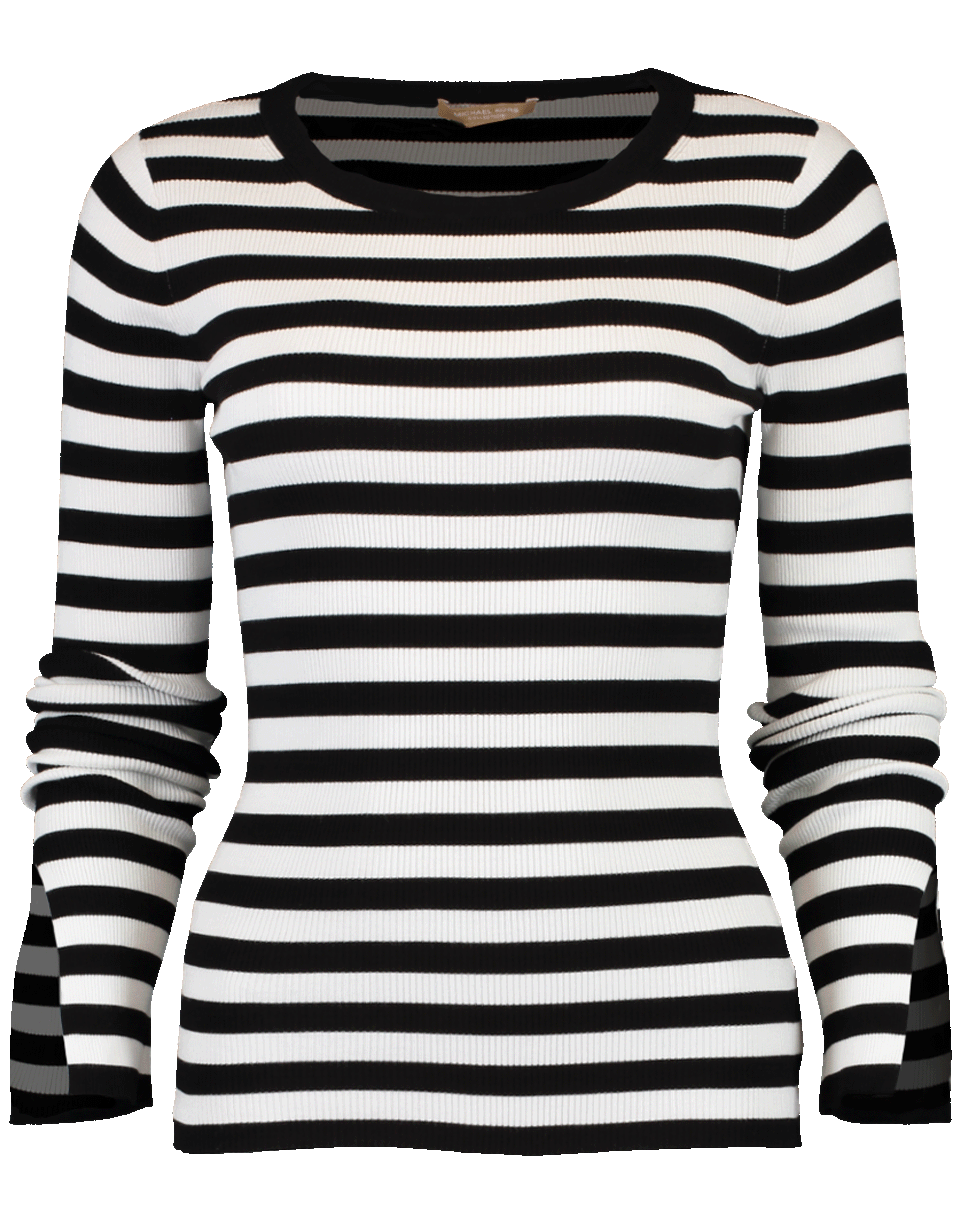 MICHAEL KORS-Slit Sleeve Striped Top-