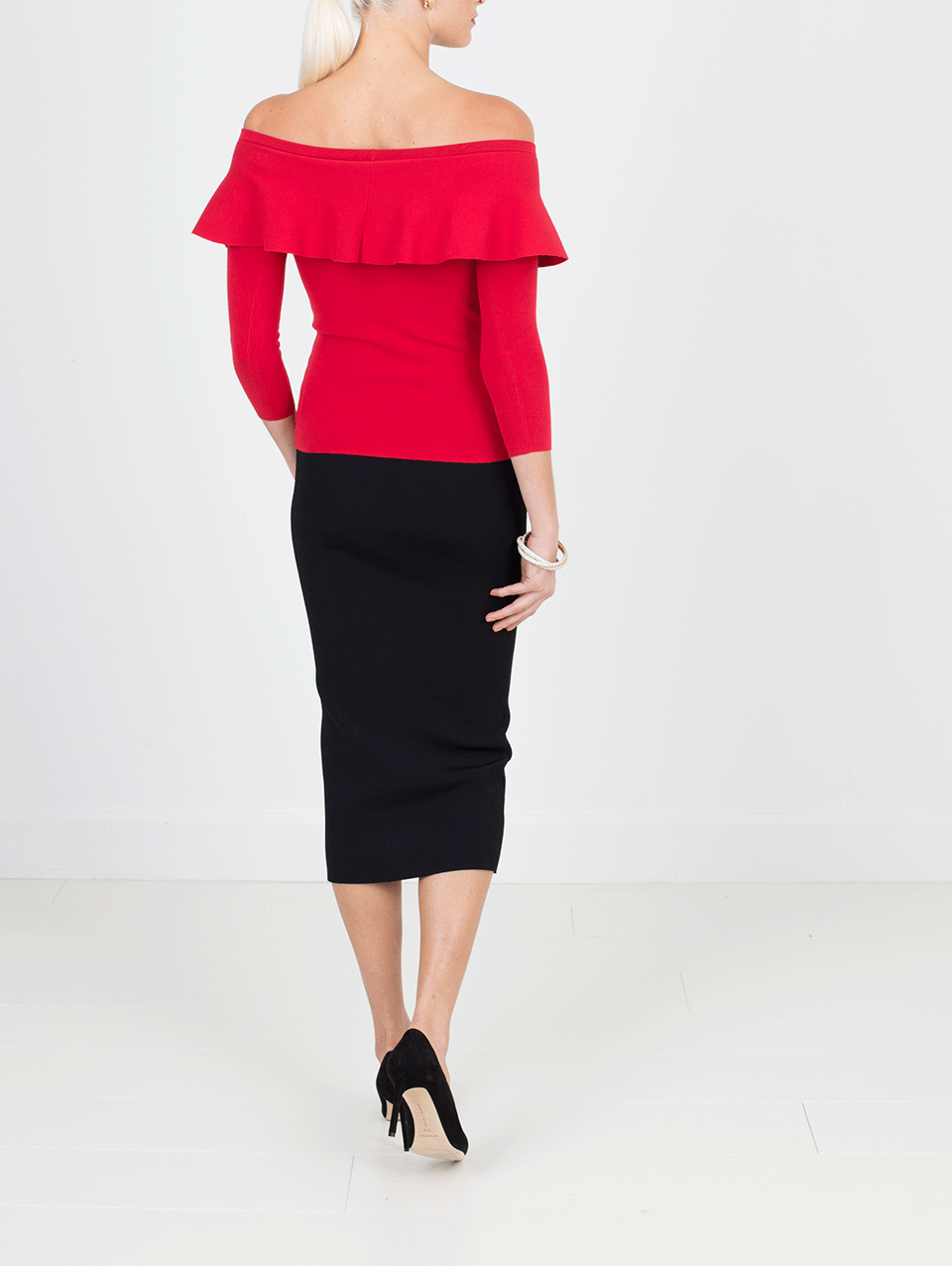 MICHAEL KORS-Ruffle Shoulder Top-