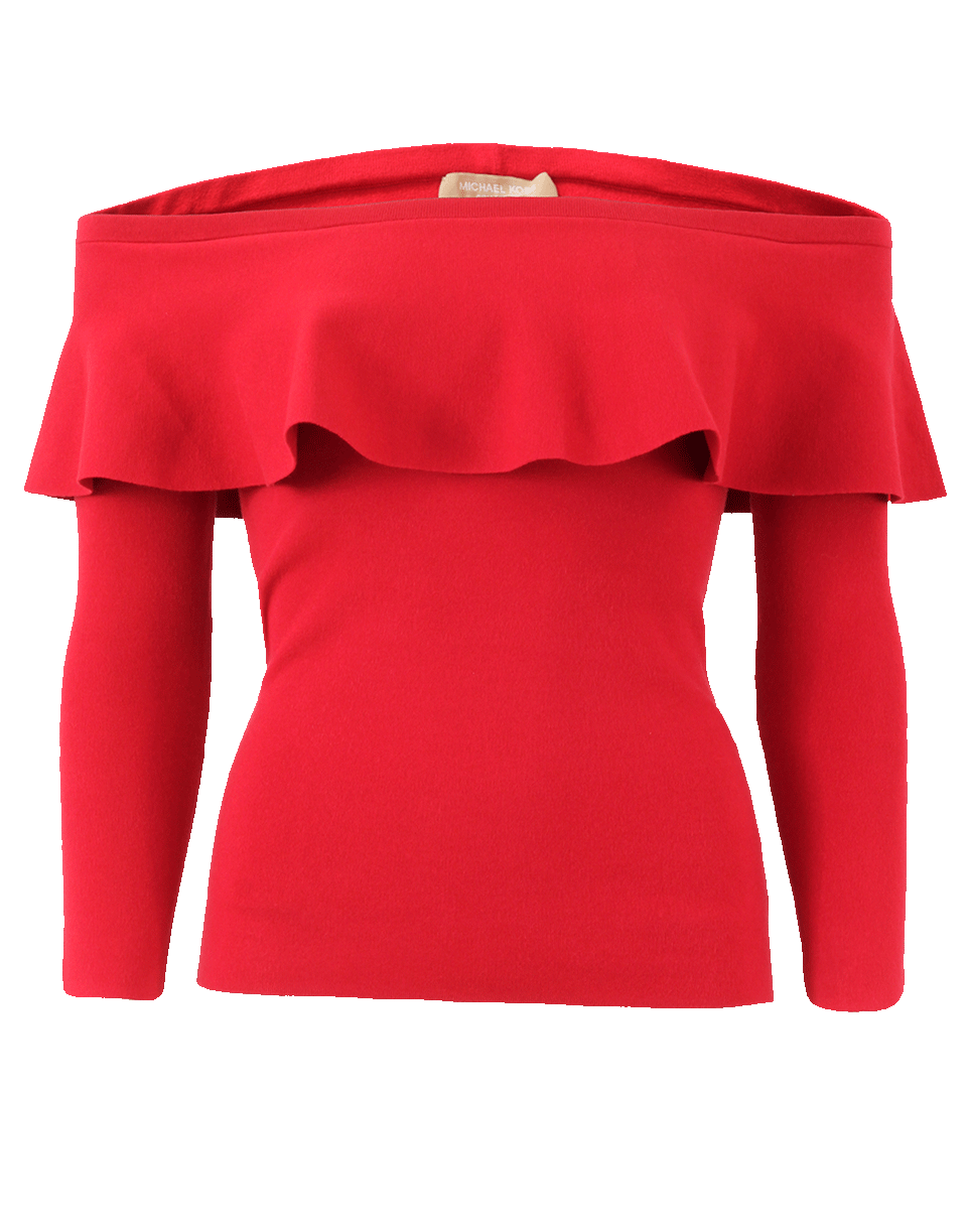 MICHAEL KORS-Ruffle Shoulder Top-