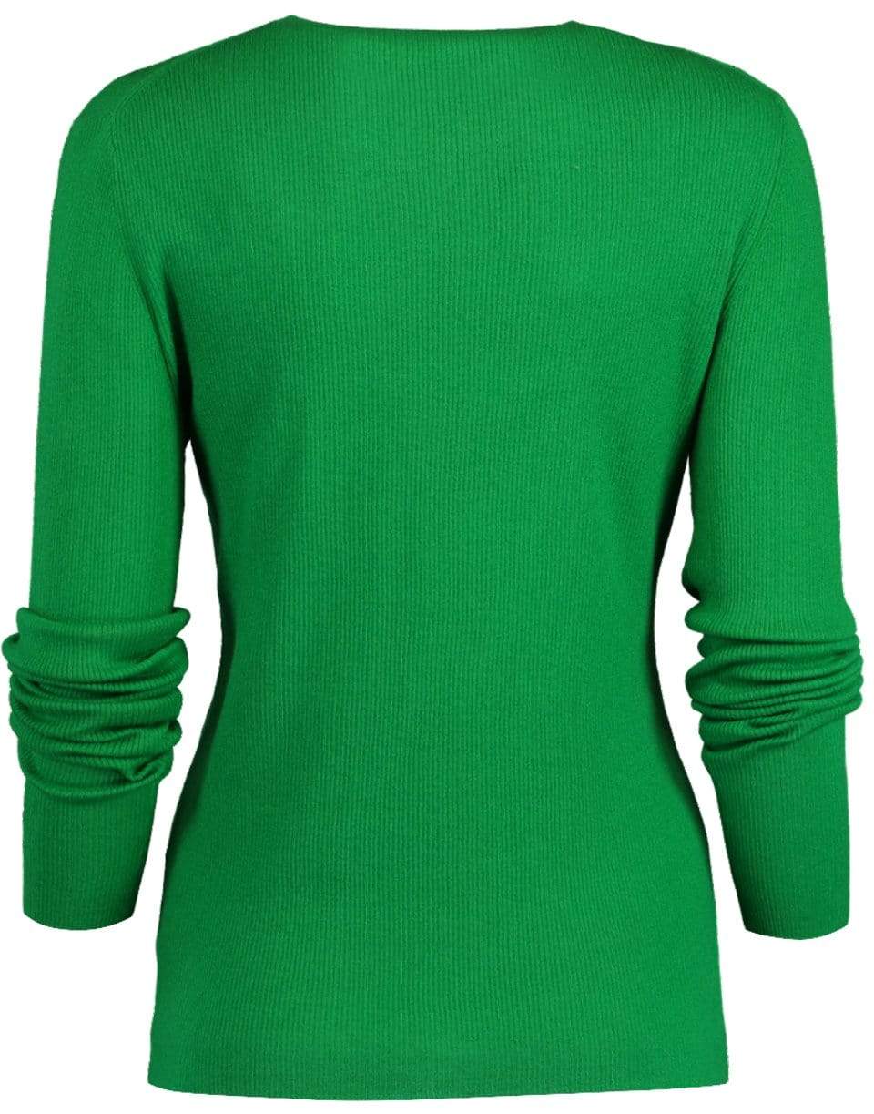 MICHAEL KORS-Kelly Green Long Sleeve Crewneck Knit-