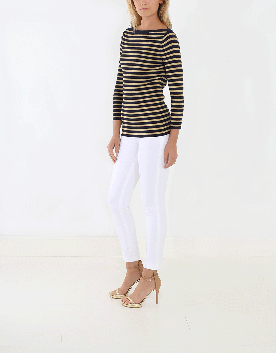 MICHAEL KORS-Metallic Striped Top-
