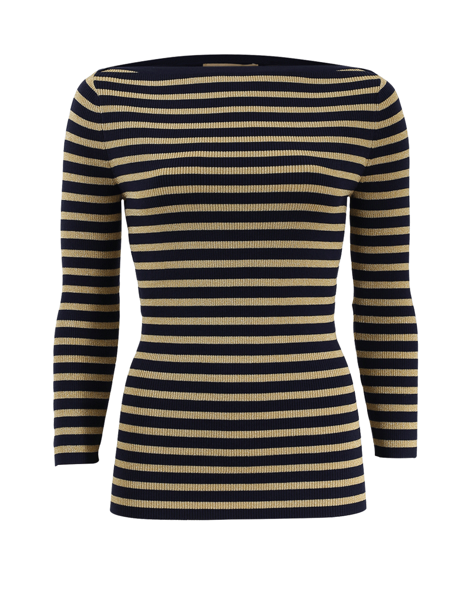 MICHAEL KORS-Metallic Striped Top-