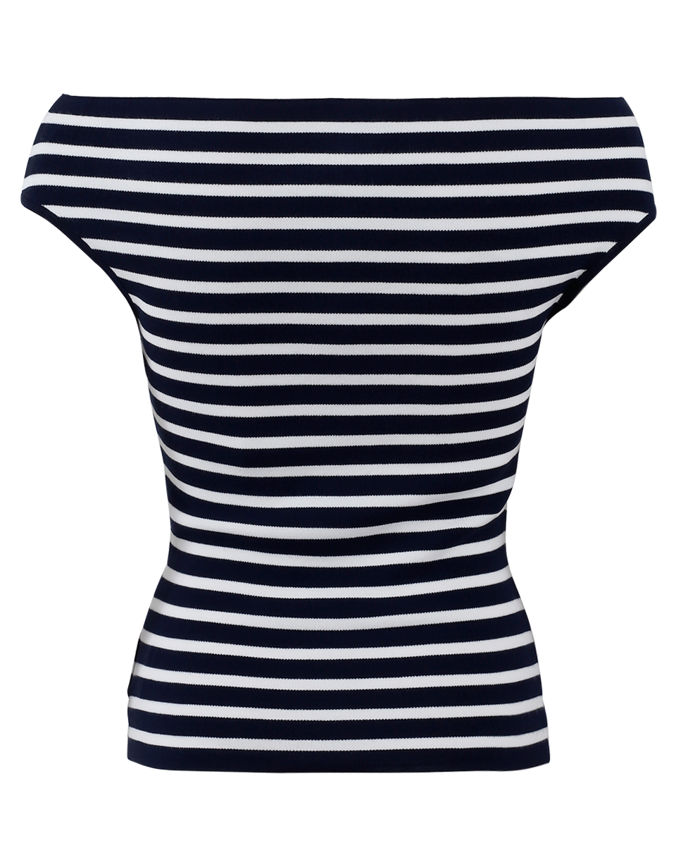 MICHAEL KORS-Striped Off The Shoulder Knit Top-
