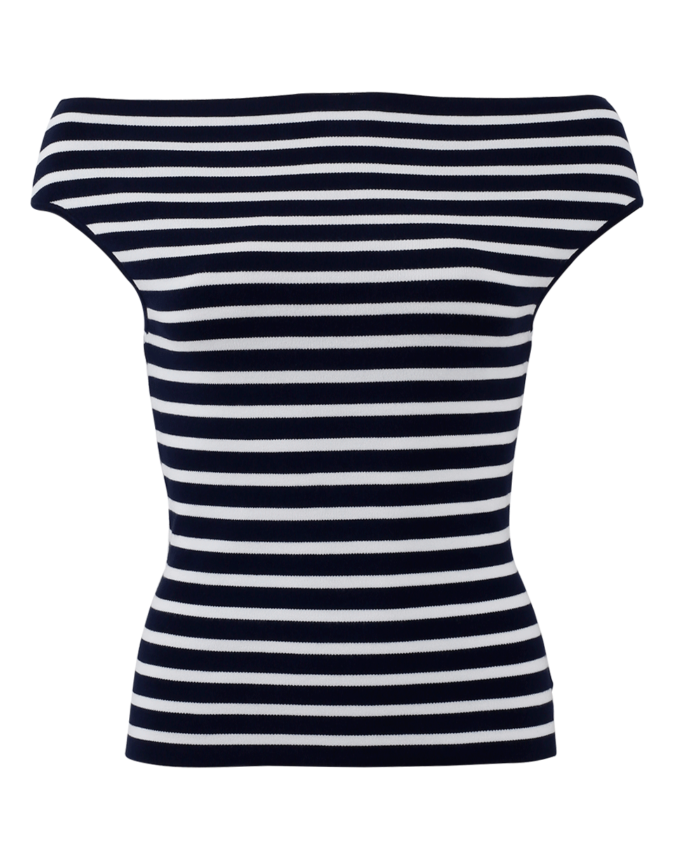MICHAEL KORS-Striped Off The Shoulder Knit Top-