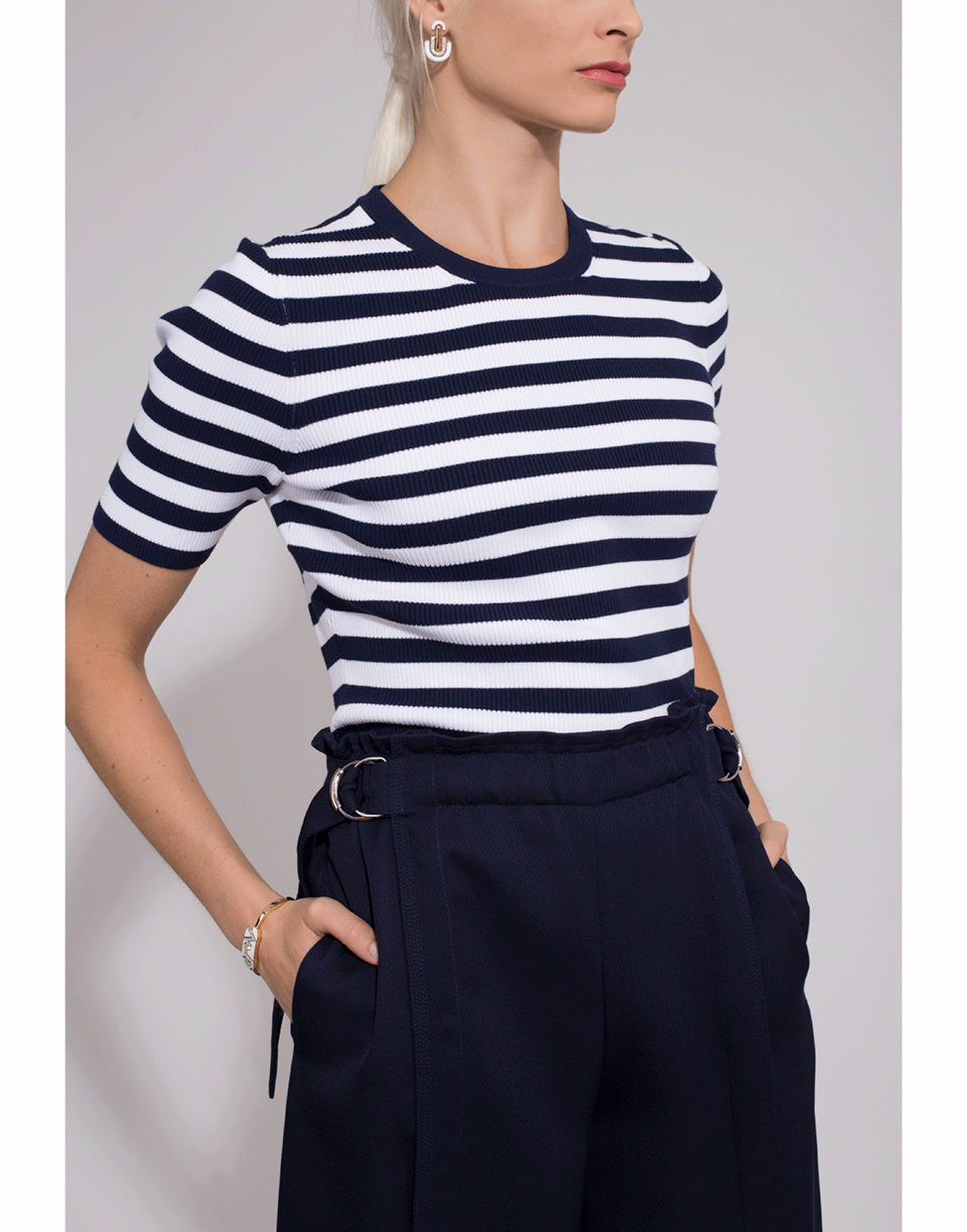 MICHAEL KORS-Ribbed Crewneck Knit Top-
