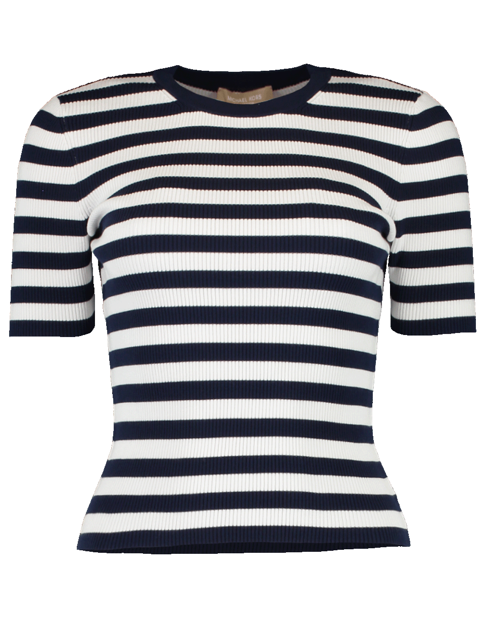 MICHAEL KORS-Ribbed Crewneck Knit Top-