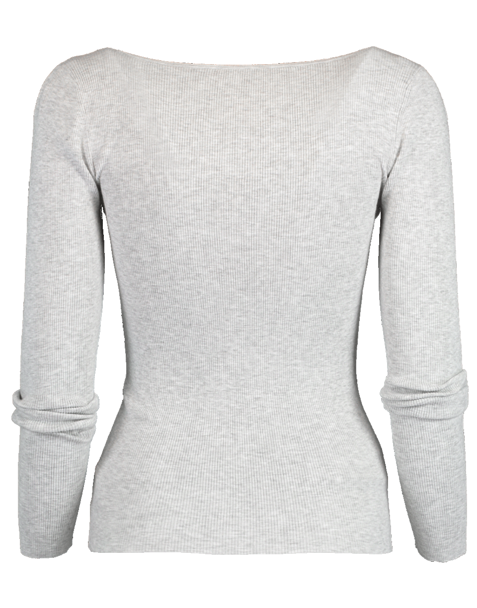 MICHAEL KORS-Open Neck Ribbed Top-