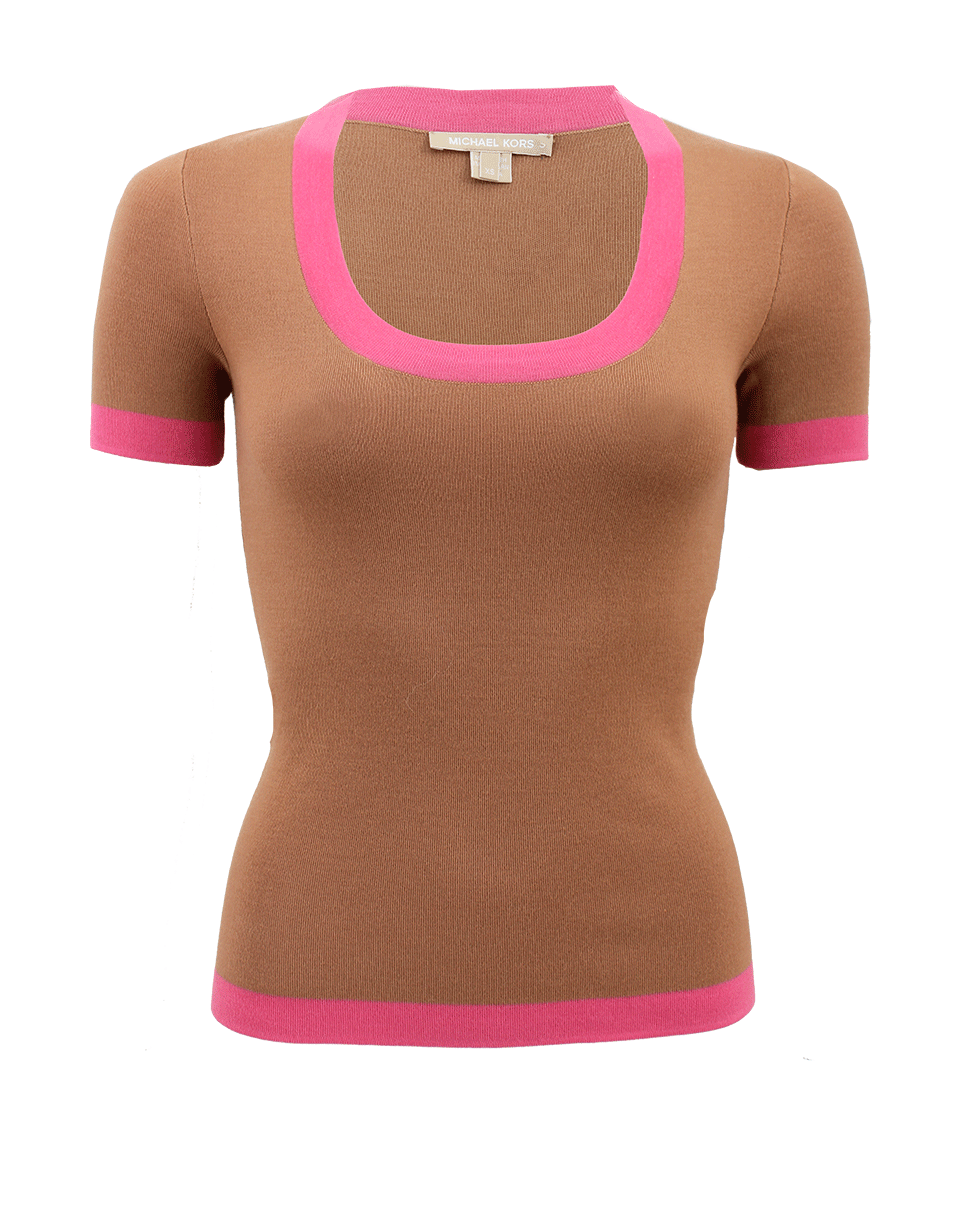 MICHAEL KORS-Short Sleeve Super Cashmere Top-