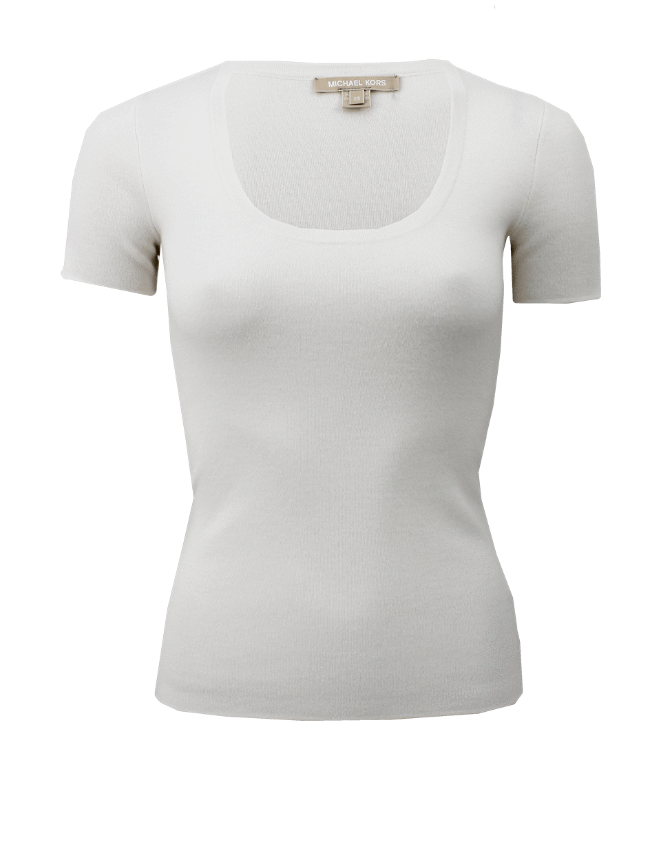 MICHAEL KORS-Short Sleeve Super Cashmere Scoopneck-