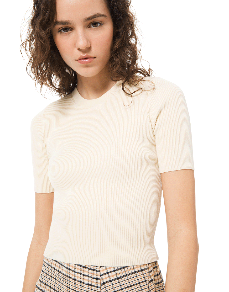 MICHAEL KORS-Ribbed Crewneck Tee-