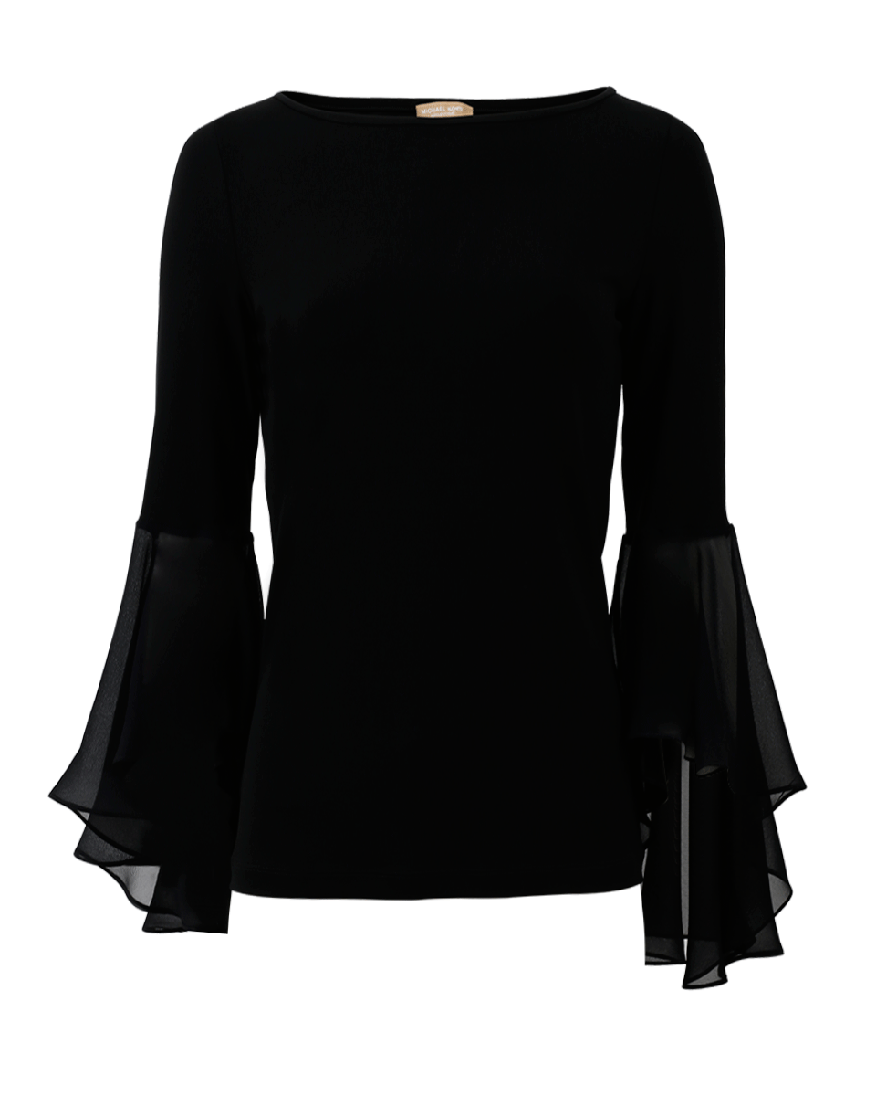 MICHAEL KORS-Long Ruffle Sleeve Top-