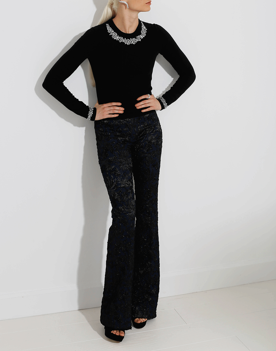 MICHAEL KORS-Crystal Neckline Top-