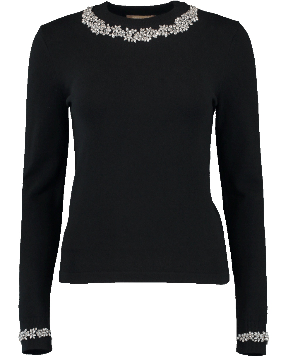 MICHAEL KORS-Crystal Neckline Top-