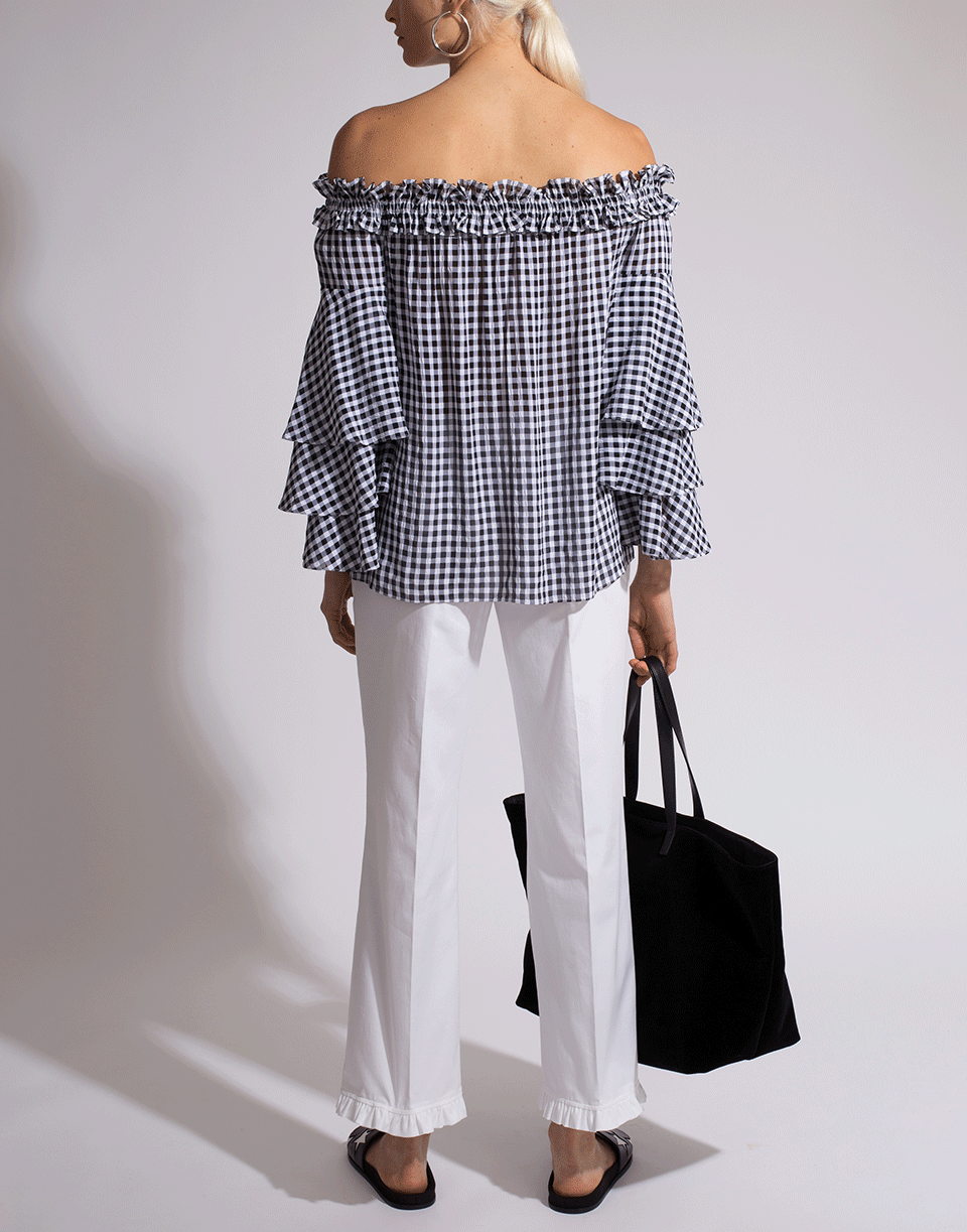 MICHAEL KORS-Off Shoulder Tiered Sleeve Top-
