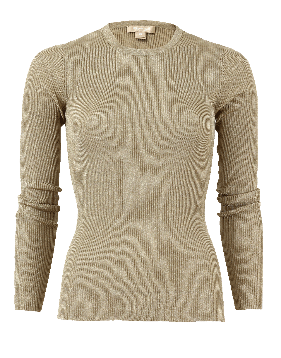 MICHAEL KORS-Tissue Metallic Sweater-GOLD