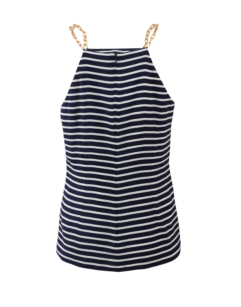 MICHAEL KORS-Chain Striped Halter Top-