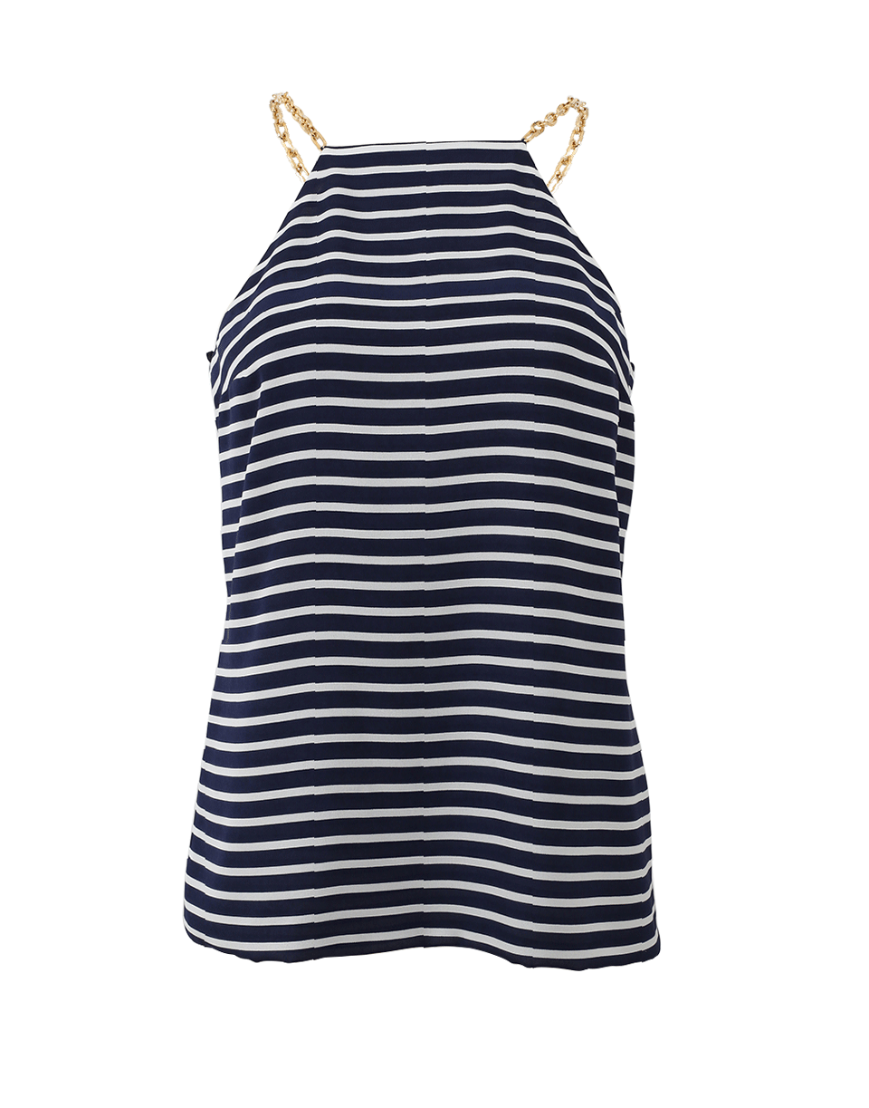 MICHAEL KORS-Chain Striped Halter Top-