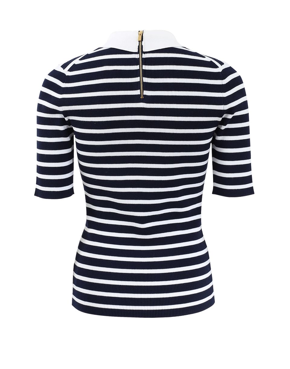 MICHAEL KORS-Striped Polo Top-