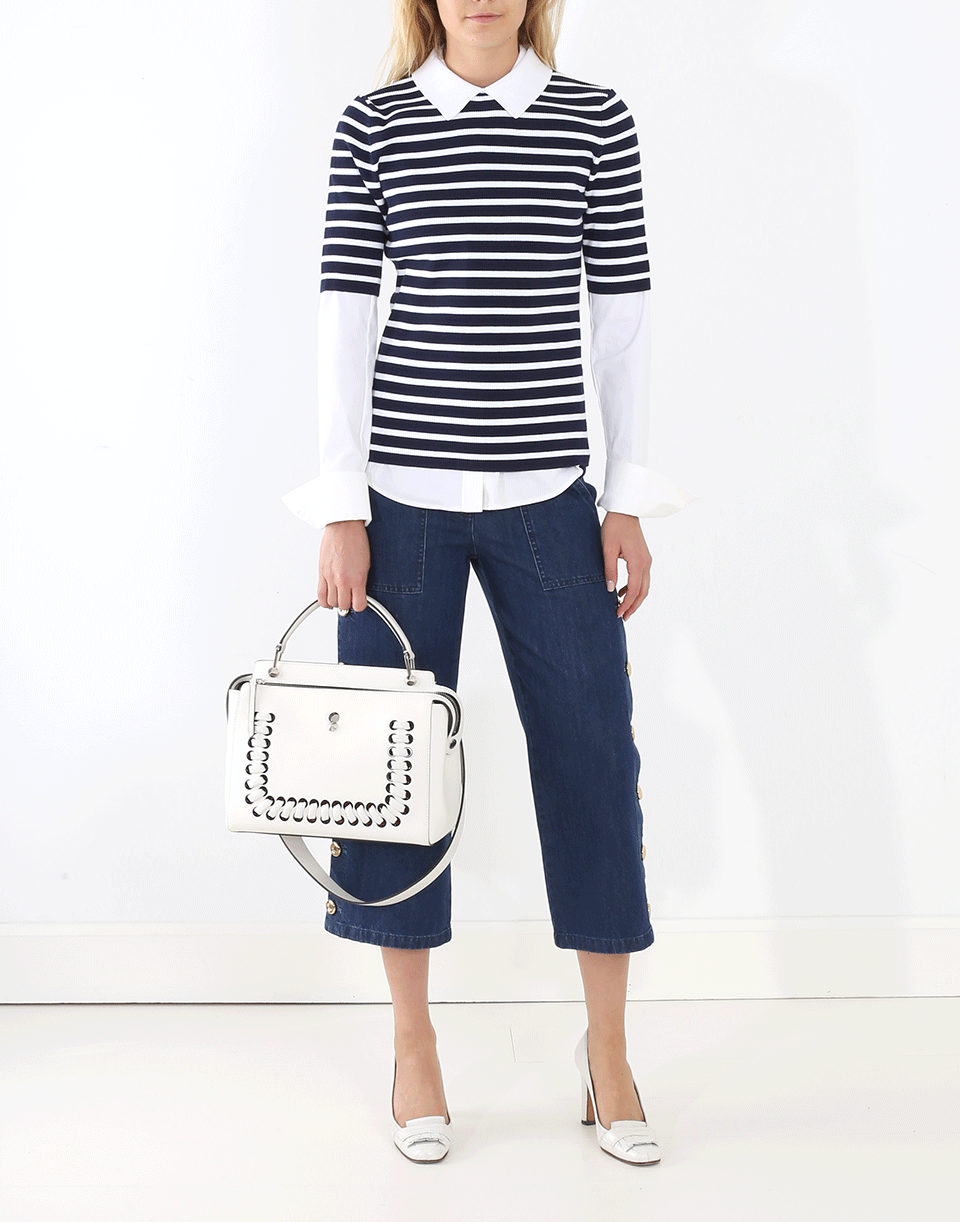 MICHAEL KORS-Striped Polo Top-