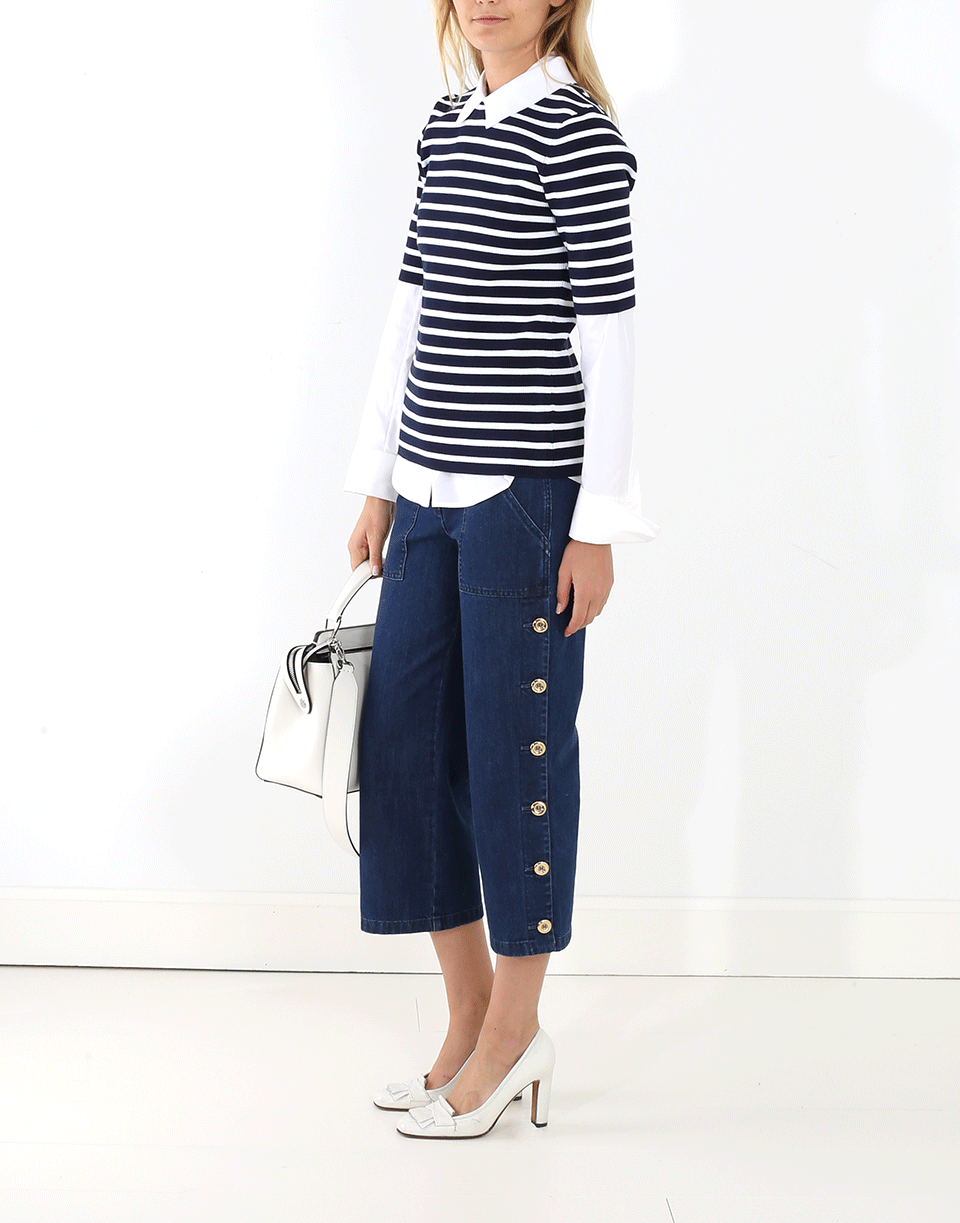 MICHAEL KORS-Striped Polo Top-