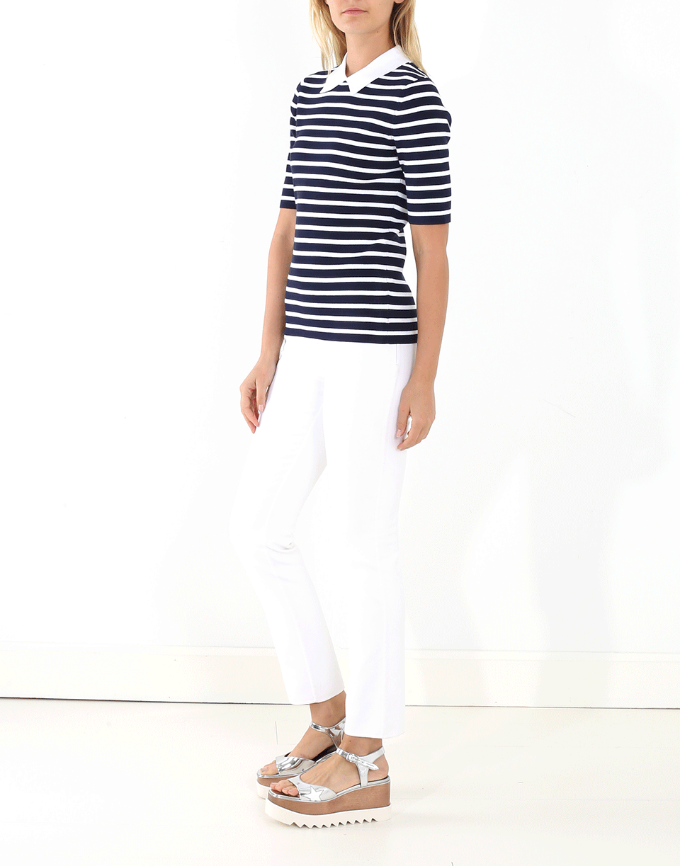 MICHAEL KORS-Striped Polo Top-