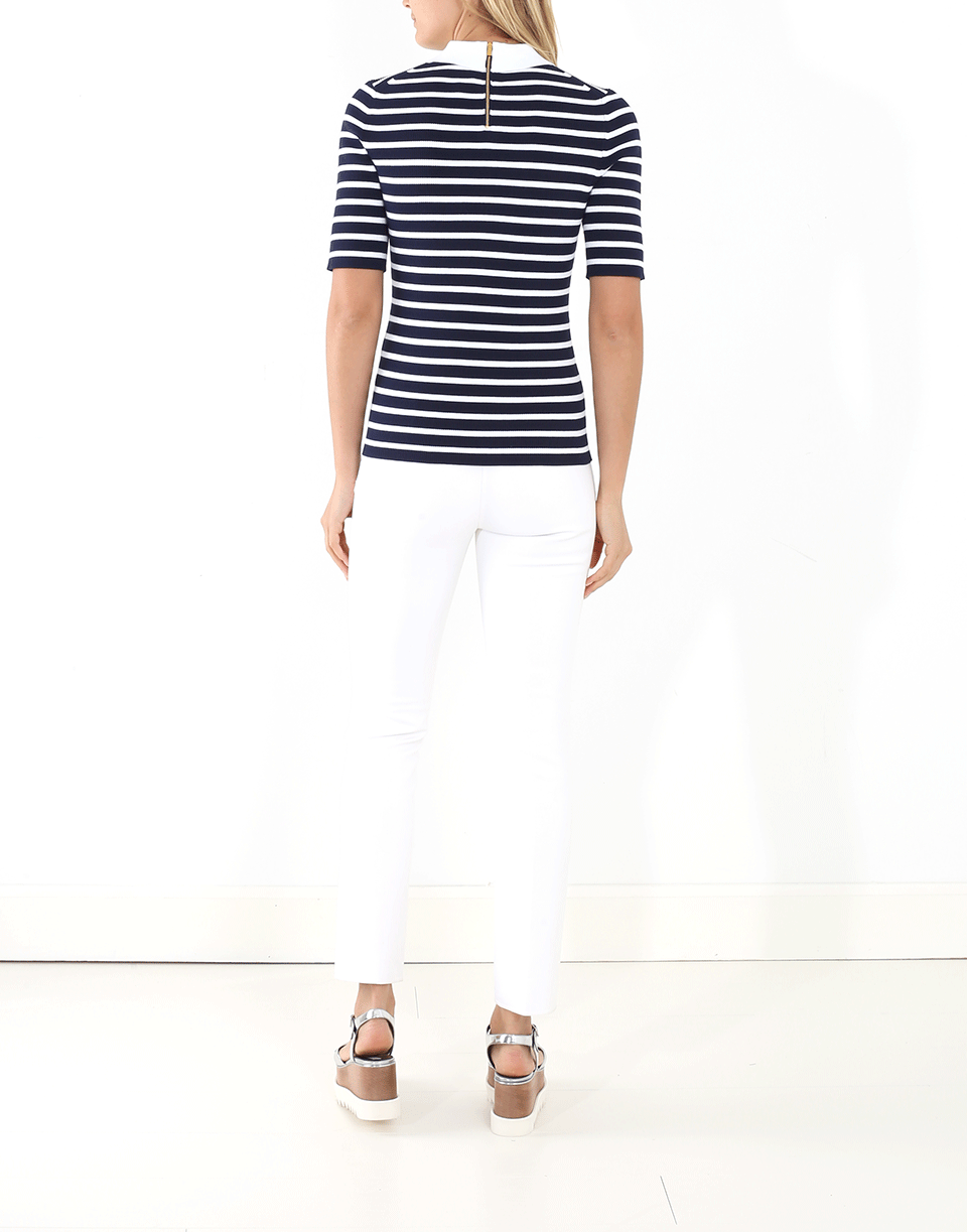 MICHAEL KORS-Striped Polo Top-
