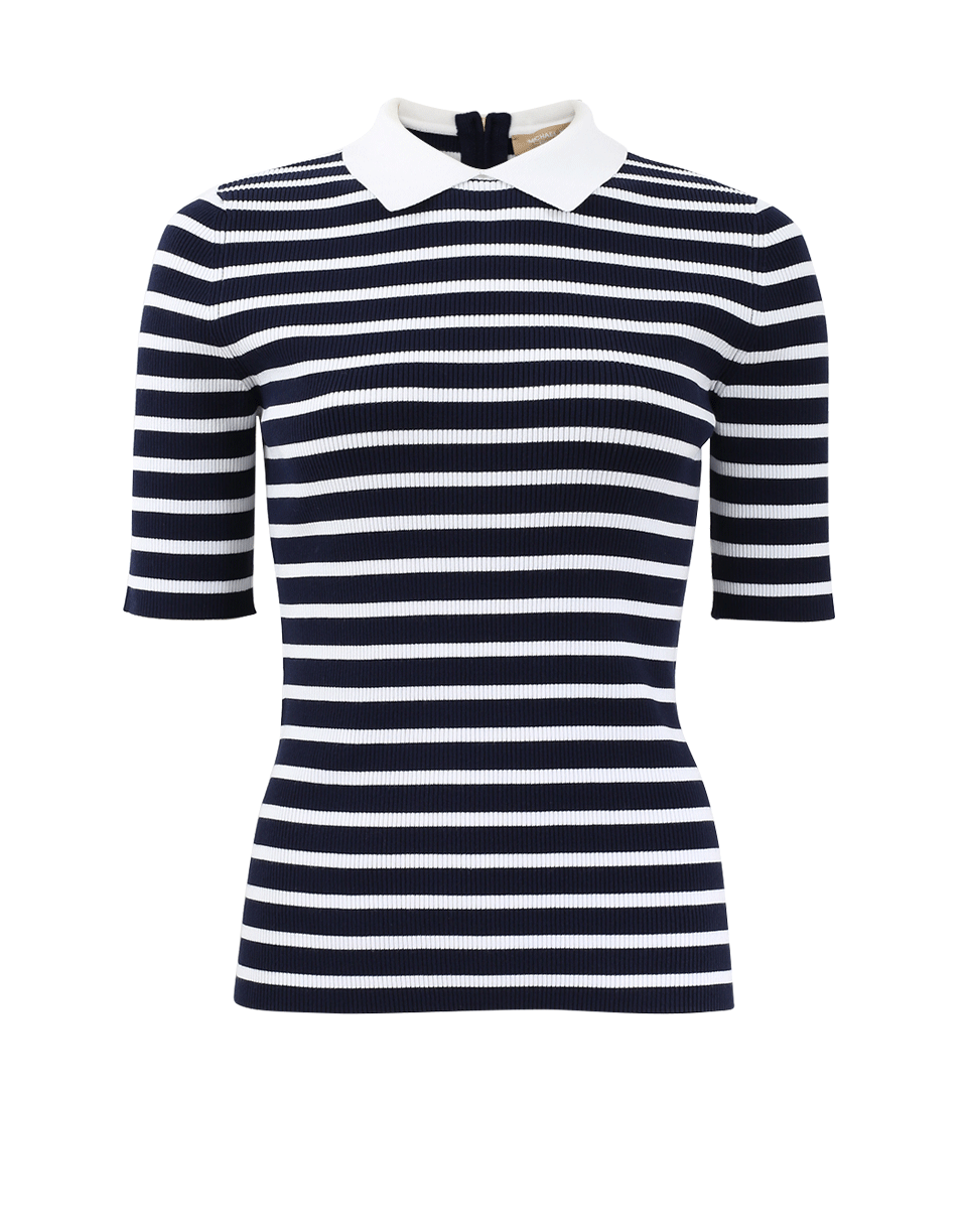 MICHAEL KORS-Striped Polo Top-