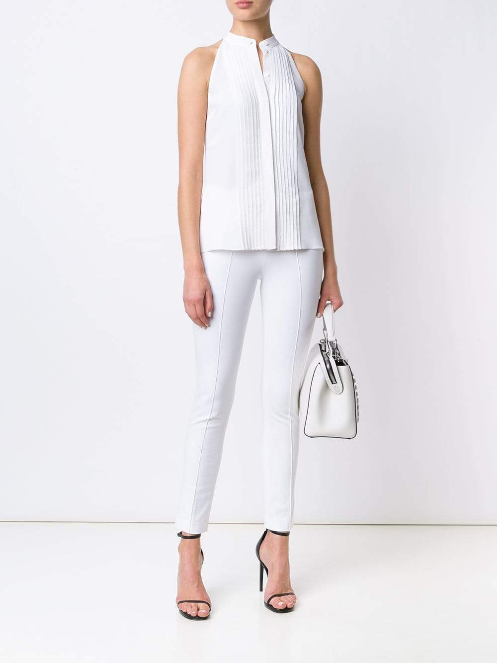 MICHAEL KORS-Pleated Halter Top Blouse-
