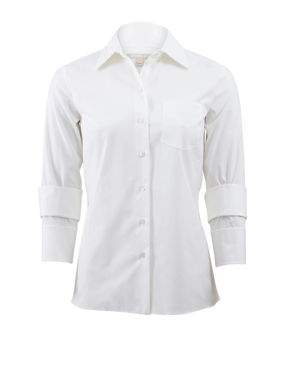 MICHAEL KORS-Three-Quarter Double Cuff Blouse-