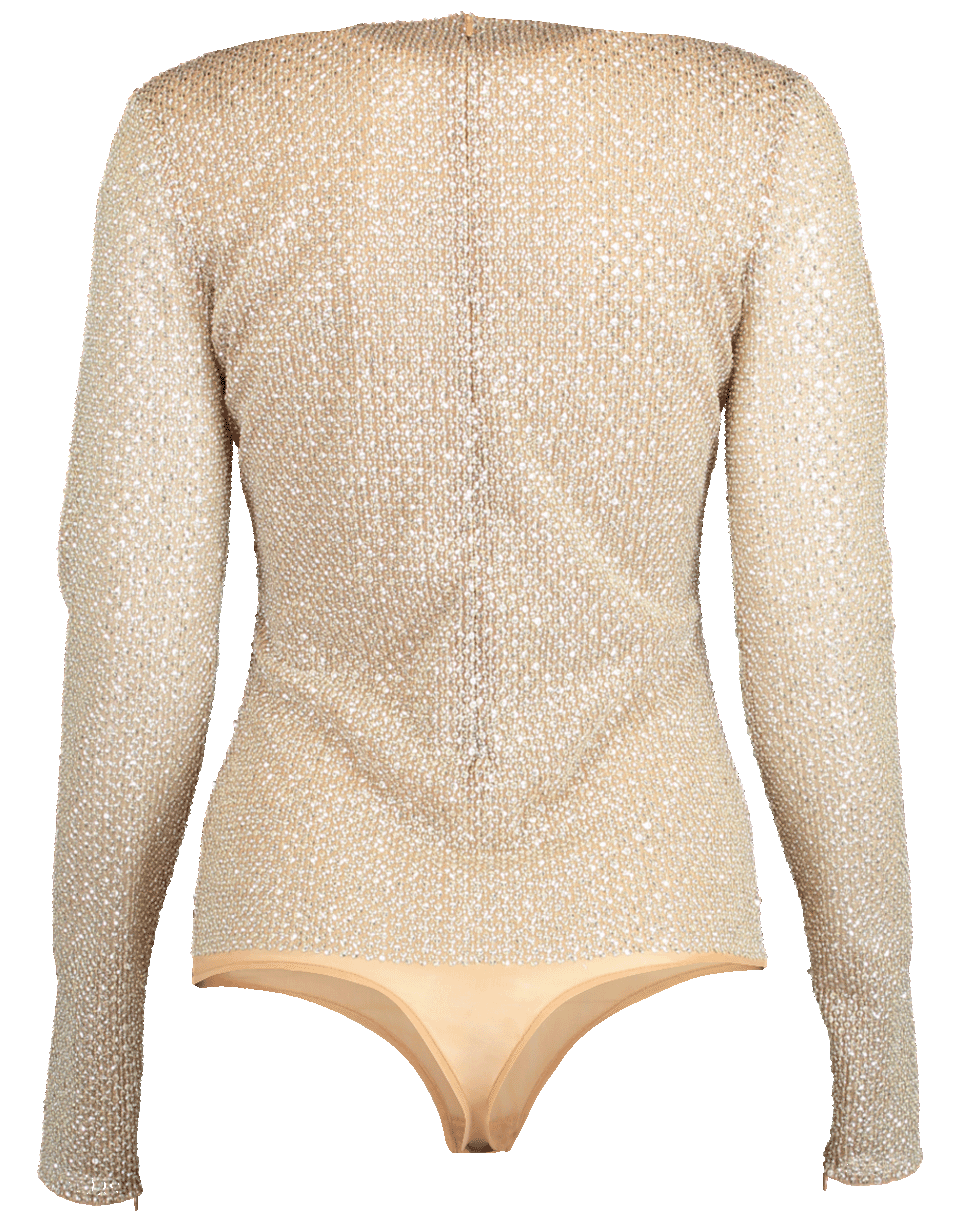 MICHAEL KORS-Tulle Embroidered Bodysuit-