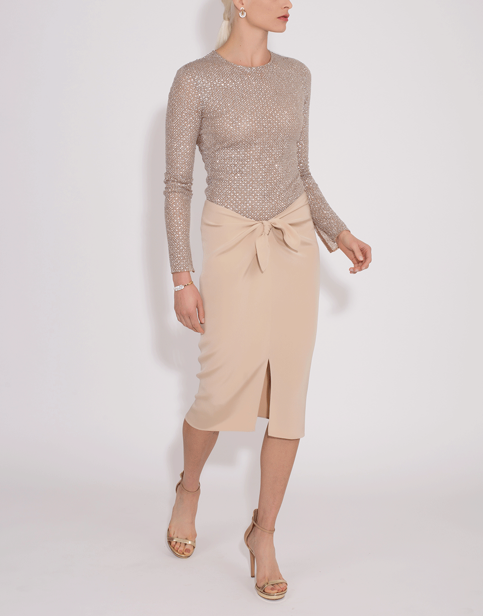 MICHAEL KORS-Tulle Embroidered Bodysuit-
