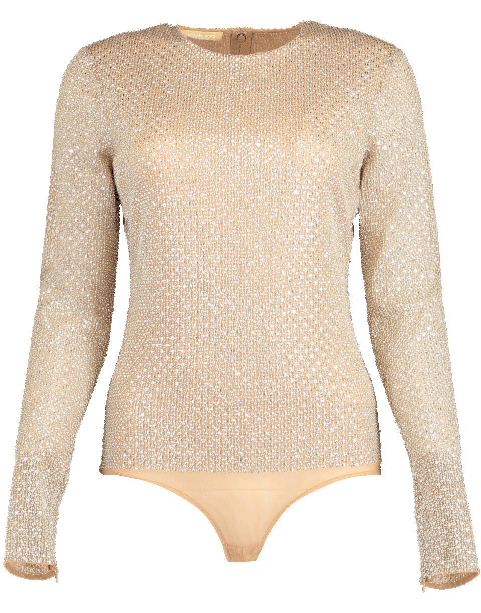 MICHAEL KORS-Tulle Embroidered Bodysuit-