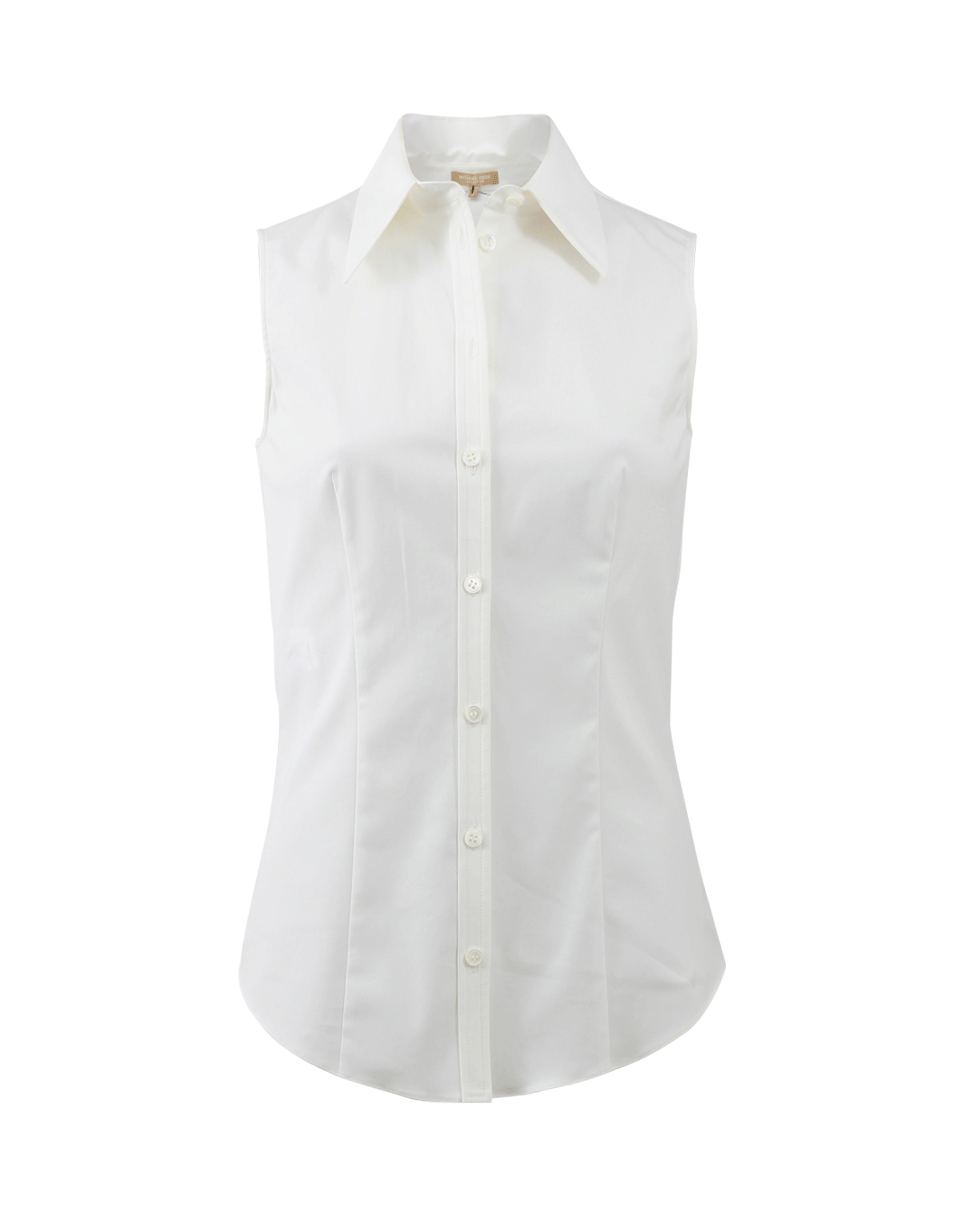 MICHAEL KORS-Sleeveless Poplin Blouse-