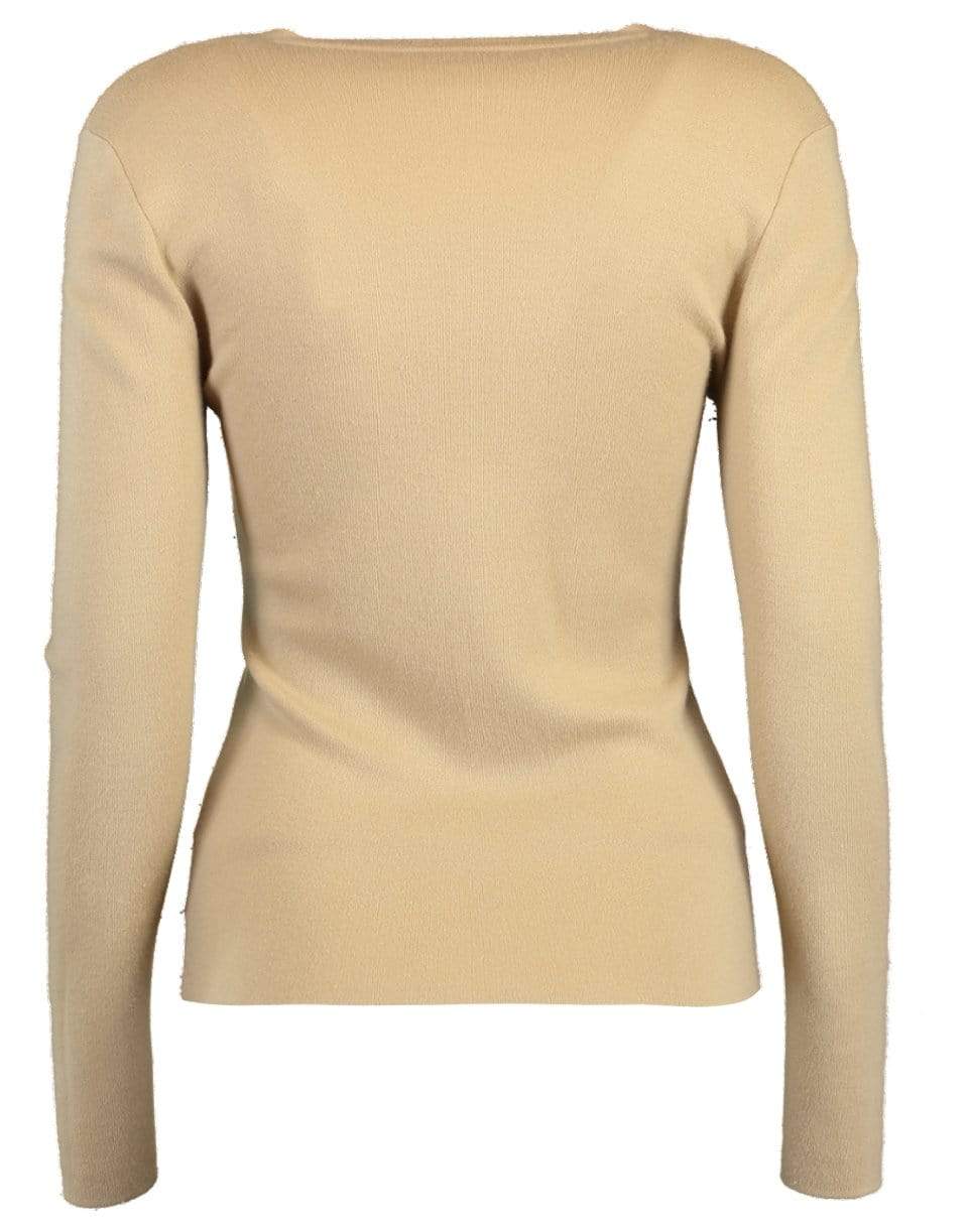 MICHAEL KORS-Super Cashmere Long Sleeve V-Neck Sweater-BROWN