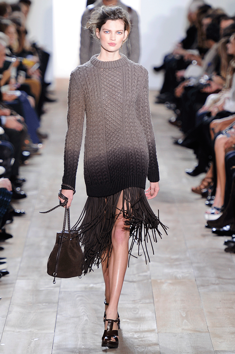MICHAEL KORS-Aran Dye Crewneck Knit-