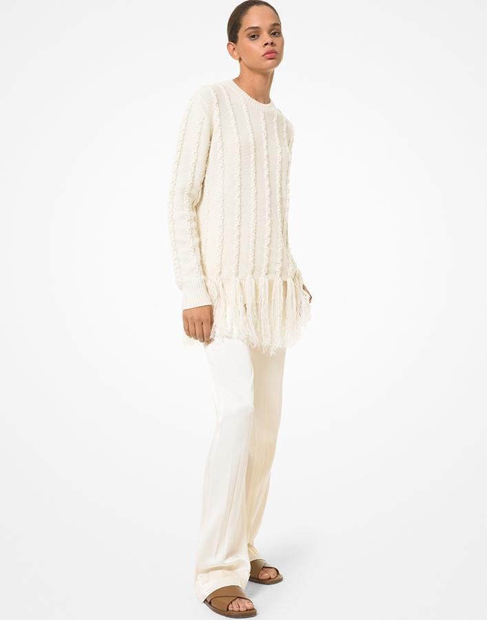 MICHAEL KORS-Hand Embroidered Fringe Pullover-