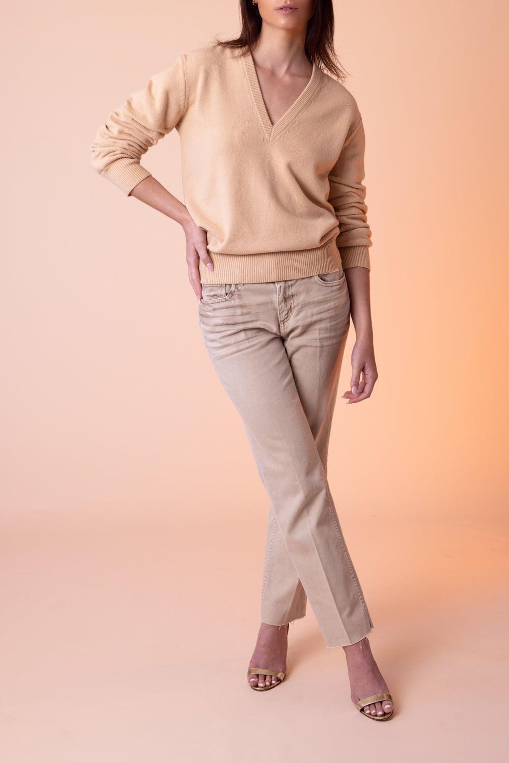 MICHAEL KORS-Crushed Sleeve Sweater - Nude-
