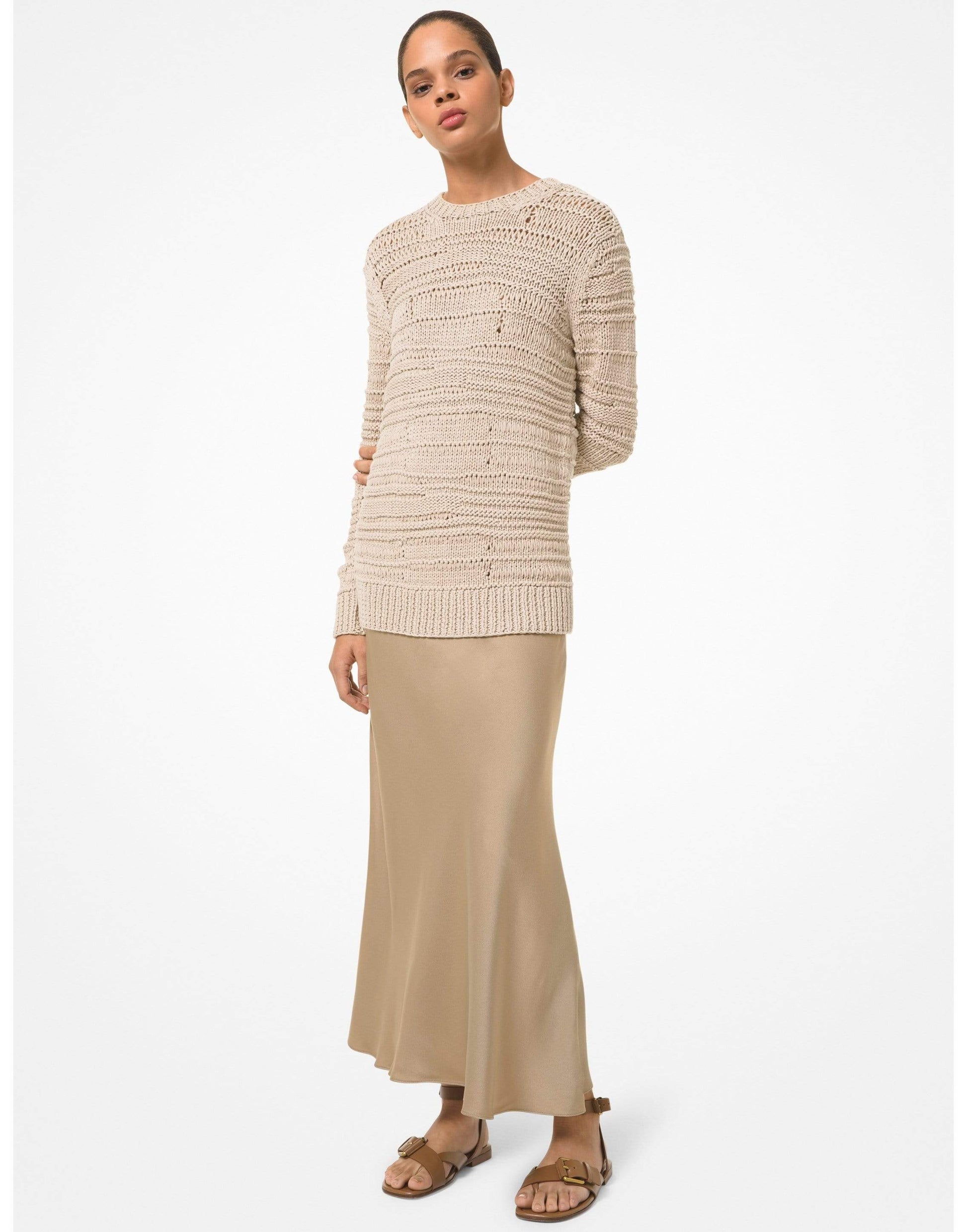 MICHAEL KORS-Sand Organic Cotton Sweater-