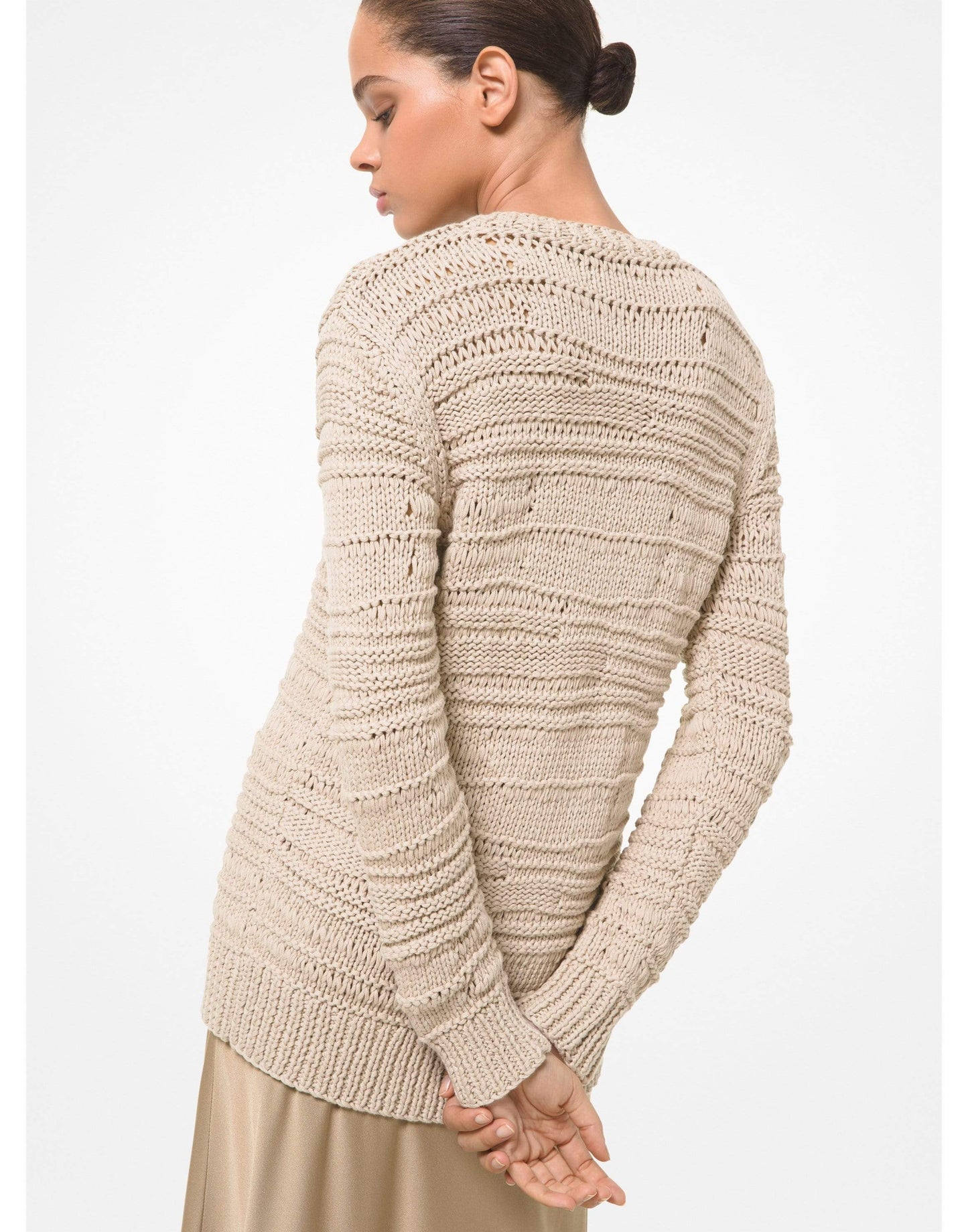 MICHAEL KORS-Sand Organic Cotton Sweater-